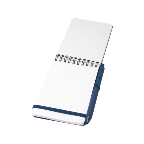 Блокнот Thalaasa формата А6 в твердой обложке из океанического пластика с шариковой ручкой - Синий
