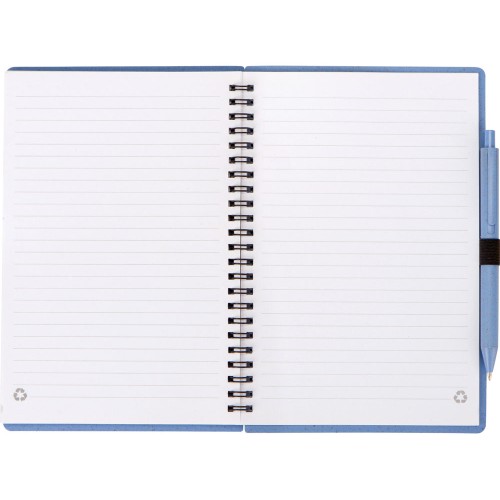 Блокнот А5 «Toledo M», синий + ручка шариковая «Pianta» из пшеничной соломы, синий