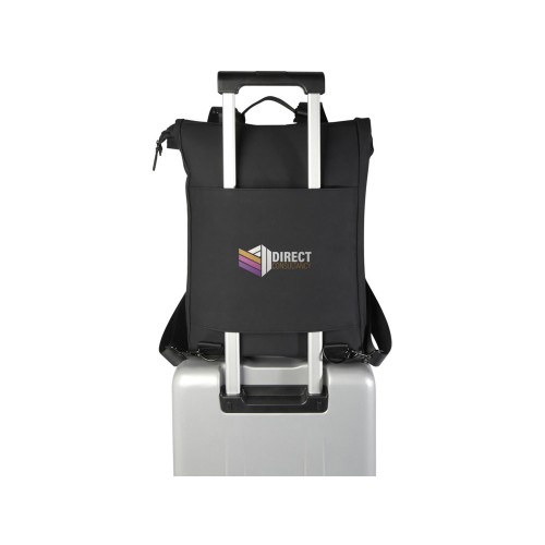 Рюкзак для ноутбука 15,6" Turner объемом 12 л со сворачивающимся верхом, изготовленный из переработанных материалов по стандарту GRS - сплошной черный