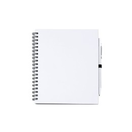 Блокнот LEYNAX с ручкой из переработанного картона, белый