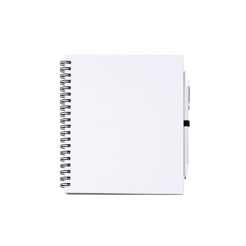 Блокнот LEYNAX с ручкой из переработанного картона, белый