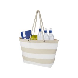 Florida пляжная эко-сумка из переработанного материала, сертифицированного по стандарту GRS, плотностью 270 г/м² 18L - Натуральный / Белый