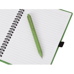 Блокнот А5 «Toledo M», зеленый + ручка шариковая «Pianta» из пшеничной соломы, зеленый