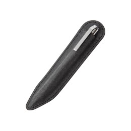 Шариковая ручка из переработанной стали и переработанной кожи "Venera", серая