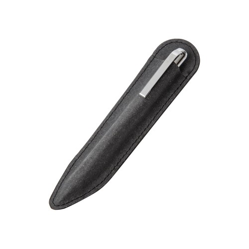 Шариковая ручка из переработанной стали и переработанной кожи "Venera", серая