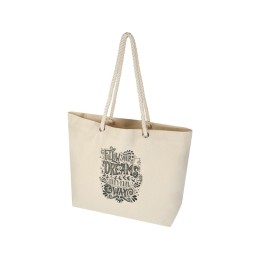 Florida пляжная эко-сумка из переработанного материала, сертифицированного по стандарту GRS, плотностью 270 г/м² 18L - Натуральный / Натуральный