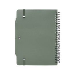 Блокнот Thalaasa формата А5 в твердой обложке из океанического пластика с шариковой ручкой - Зеленый яркий