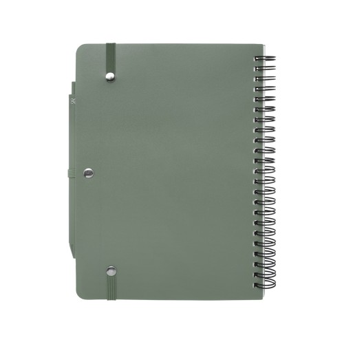 Блокнот Thalaasa формата А5 в твердой обложке из океанического пластика с шариковой ручкой - Зеленый яркий