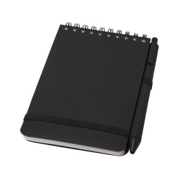Блокнот Thalaasa формата А6 в твердой обложке из океанического пластика с шариковой ручкой - сплошной черный