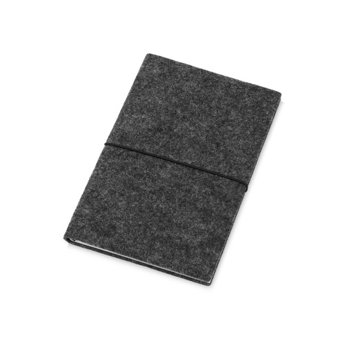 Блокнот из RPET-фетра А5 "Felt", гибкая обложка, 80 листов 70 гр/м2 белой бумаги, темно-серый