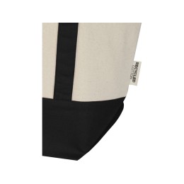 Sam эко- сумка из переработанного хлопка, сертифицированного согласно GRS, плотностью 320 г/м² - сплошной черный / Натуральный