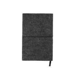 Блокнот из RPET-фетра А5 "Felt", гибкая обложка, 80 листов 70 гр/м2 белой бумаги, темно-серый