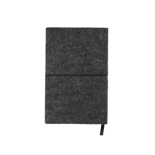 Блокнот из RPET-фетра А5 "Felt", гибкая обложка, 80 листов 70 гр/м2 белой бумаги, темно-серый