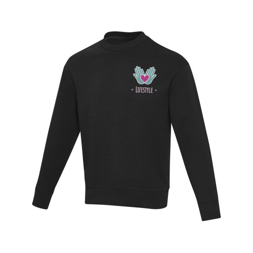 Jet унисекс Aware™ свитер с круглым вырезом из переработанных материалов - сплошной черный