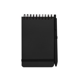 Блокнот Thalaasa формата А6 в твердой обложке из океанического пластика с шариковой ручкой - сплошной черный