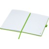 Блокнот Honua форматом A5 из переработанной бумаги с обложкой из переработанного ПЭТ, зеленый лайм