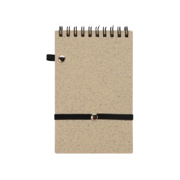 Блокнот B7 «Toledo S», бежевый + ручка шариковая «Pianta» из пшеничной соломы, бежевый