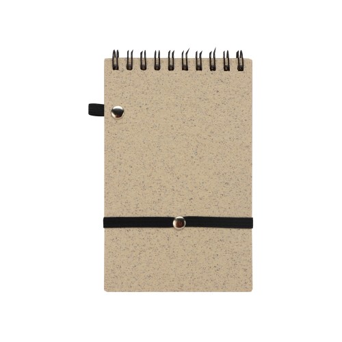 Блокнот B7 «Toledo S», бежевый + ручка шариковая «Pianta» из пшеничной соломы, бежевый