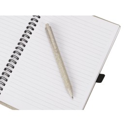 Блокнот А5 «Toledo M», бежевый + ручка шариковая «Pianta» из пшеничной соломы, бежевый