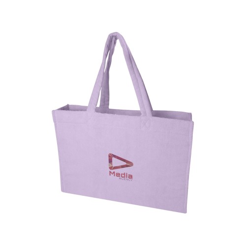 Пляжная эко-сумка Siam объемом 13 л из переработанной махровой ткани, сертифицированной GRS - Lilac