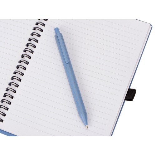 Блокнот А5 «Toledo M», синий + ручка шариковая «Pianta» из пшеничной соломы, синий