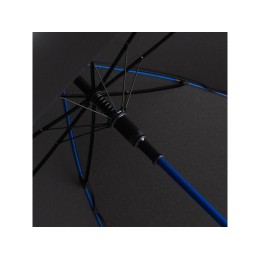 Зонт-трость 1084 Colorline с цветными спицами и куполом из переработанного пластика, черный/синий