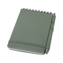 Блокнот Thalaasa формата А6 в твердой обложке из океанического пластика с шариковой ручкой - Зеленый яркий