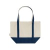Sam эко- сумка из переработанного хлопка, сертифицированного согласно GRS, плотностью 320 г/м² - Темно - синий / Натуральный