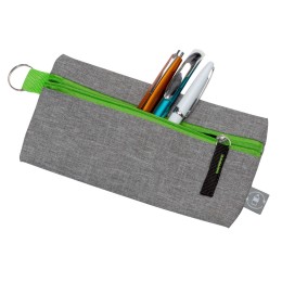 Универсальный пенал из переработанного полиэстера RPET "Holder", серый/зеленый
