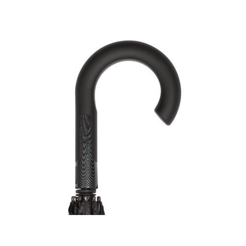 Зонт-трость 7915 Carbon» с куполом из переработанного пластика, полуавтомат, черный