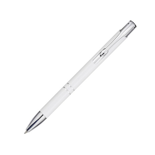 Шариковая ручка Moneta из переработанного алюминия (черные чернила) - Белый