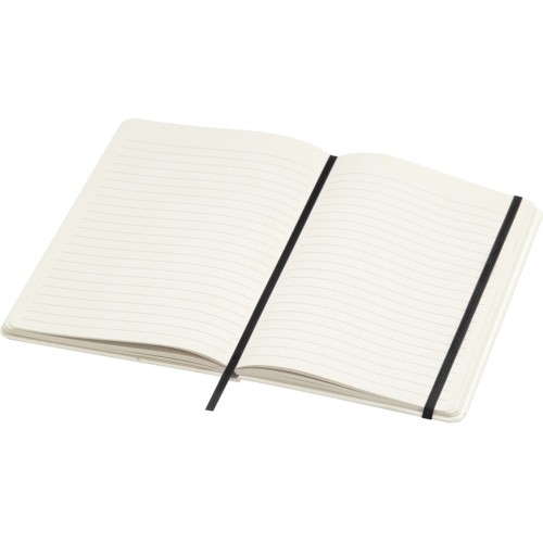 Bass блокнот формата А5 из переработанных материалов, с линованными страницами - сплошной черный