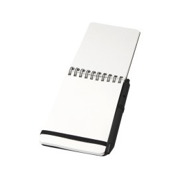 Блокнот Thalaasa формата А6 в твердой обложке из океанического пластика с шариковой ручкой - сплошной черный