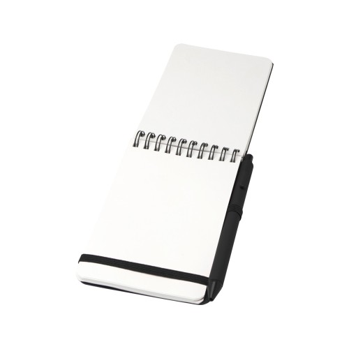 Блокнот Thalaasa формата А6 в твердой обложке из океанического пластика с шариковой ручкой - сплошной черный