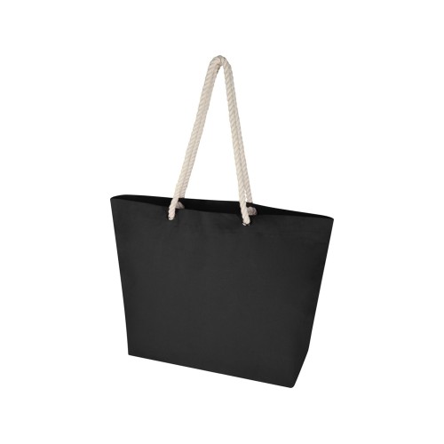 Florida пляжная эко-сумка из переработанного материала, сертифицированного по стандарту GRS, плотностью 270 г/м² 18L - сплошной черный / сплошной черный