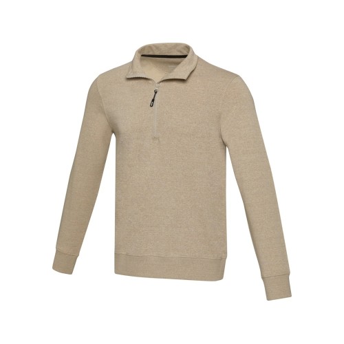 Tin унисекс-свитер с молнией на четверть из переработанных материалов Aware™ - Oatmeal