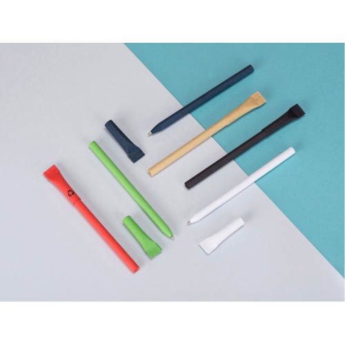 Ручка картонная с колпачком "Recycled", бирюзовый