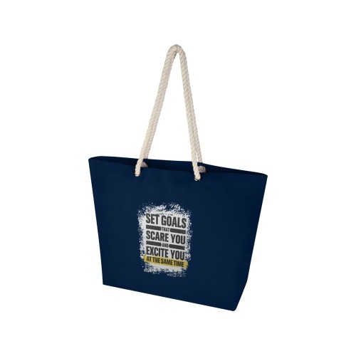 Florida пляжная эко-сумка из переработанного материала, сертифицированного по стандарту GRS, плотностью 270 г/м² 18L - Темно - синий