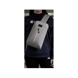 Сумка-слинг «Nomad» на одно плечо из водостойкого переработанного пластика, серый