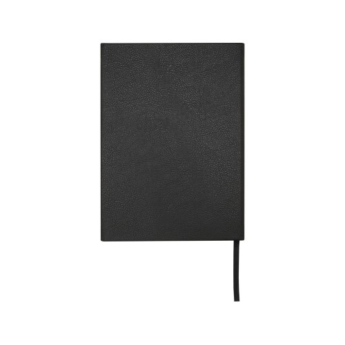 Блокнот Alejandra формата А5 с твердой обложкой из переработанной кожи - сплошной черный