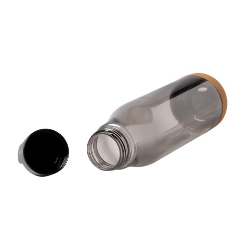 Бутылка Basti с пластиковым корпусом и пробковым дном, черный