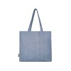 Эко-сумка Pheebs с клинчиком, изготовленная из переработанного хлопка, плотность 210 г/м2, синий мела