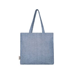 Эко-сумка Pheebs с клинчиком, изготовленная из переработанного хлопка, плотность 210 г/м2, синий мела