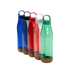 Бутылка Basti с пластиковым корпусом и пробковым дном, прозрачный