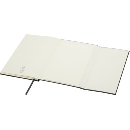 Блокнот Alejandra формата А5 с твердой обложкой из переработанной кожи - сплошной черный