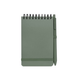 Блокнот Thalaasa формата А6 в твердой обложке из океанического пластика с шариковой ручкой - Зеленый яркий