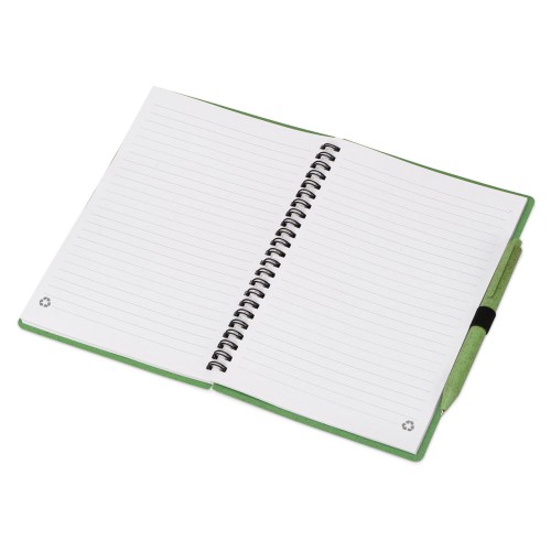 Блокнот А5 «Toledo M», зеленый + ручка шариковая «Pianta» из пшеничной соломы, зеленый