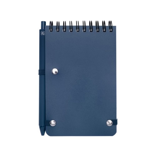 Блокнот Thalaasa формата А6 в твердой обложке из океанического пластика с шариковой ручкой - Синий