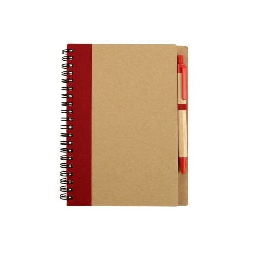 Блокнот "Helly" с ручкой, красный