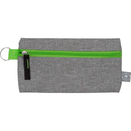 Универсальный пенал из переработанного полиэстера RPET "Holder", серый/зеленый
